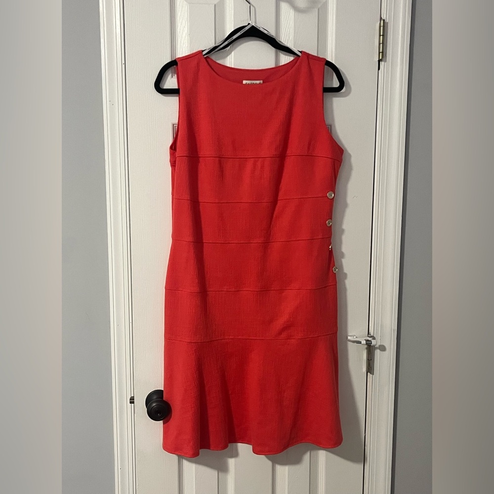 Coral Drop Waist Dress